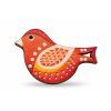 Holzbrosche roter Vogel, 6x4 cm