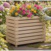 Dřevěný designový vyvýšený záhon s nádobou uvnitř 1 kus, 76x43,6x31cm