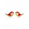 Wooden Bird Stud Earrings - 2 cm, Made in Czech Republic