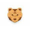 Bärenkopfbrosche aus Holz, 4,5 cm