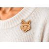 Wooden brooch wolf head, 4.5 cm
