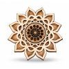 Wooden mandala brooch, 4.5 cm
