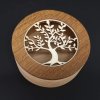 Round wooden box with insert - tree, solid wood, 8x3 cm