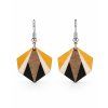 Ethno wooden earrings, 3x3 cm