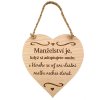 Wooden heart with the text Marriage is when you adopt.., solid wood, 16 x 15 cm