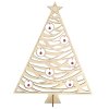 Dřevěný 3D strom s kuličkami, výška 38 cm