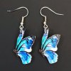 Wooden earrings butterfly blue, 3 cm