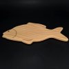 Holzbrett in Form eines Karpfens, Massivholz, 30x15x1,5 cm