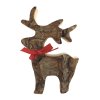 Dřevěný jelen s kůrou, masivní dřevo, výška 11 cm