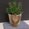 Dřevěný anděl s vkladem - ornament, masivní dřevo, výška 10 cm