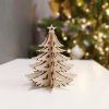 Dřevěný 3D stromek, přírodní, 9 cm