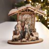 Dřevěný skládací betlém  3D 9 cm