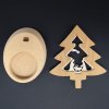 Candlestick made of solid wood with insert - a bell with nativity scene 10 cm