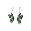 Wooden earrings butterfly green, 3 cm
