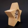 Dřevěná dekorace hvězda s vkladem - ornament, masivní dřevo, výška 10 cm