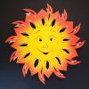 Lampa slunce 28 cm, topol překližka, chráněná dílna AMADEA