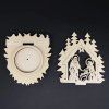 Dřevěný svícen betlém, přírodní, 10 cm