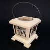 Wooden lantern with nativity scene, solid wood, 9x9x9 cm