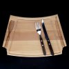 Dřevěné prkénko na steak s příborem, masivní dřevo, rozměr 36x22x2 cm