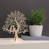 Dřevěný 3D strom s dětmi, přírodní, 22 cm