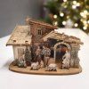 Dřevěný skládací betlém 3D, barevná, 6 cm