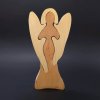 Holzpuzzle-Engel, Massivholz aus zwei Holzarten, 25 cm