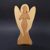 Wooden puzzle angel, solid wood of two types of wood, 25 cm