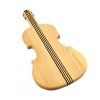 Holzschneidebrett in Form einer Geige, Massivholz, 40x18x2 cm