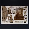 481 dreveny skladaci betlem sepiovy 3d 18 cm