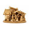 Wooden folding nativity scene sepia 3D 6 cm