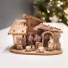Dřevěný skládací betlém sépiový 3D, sépie, 6 cm