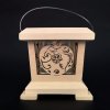 Wooden lantern with apple motif, solid wood, 9x9x9 cm