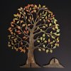 Dřevěný 3D strom barevný, výška 23 cm