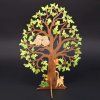 5509 1 dreveny 3d strom se sovami barevny vyska 28 cm