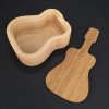 Wooden box in the shape of a guitar, solid wood, 12.5x7x3 cm