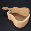 Wooden box in the shape of a guitar, solid wood, 12.5x7x3 cm