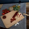 Dřevěné prkénko na steak s nožem a miskou, masivní dřevo, 30x20x1,5 cm