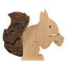 Dřevěná veverka s kůrou 10 cm
