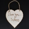 Dřevěné srdce s rytým textem - I love you..I´m happy