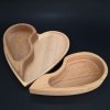 Wooden bowl in the shape of a halved heart with a tray, solid wood, 27x27x5 cm