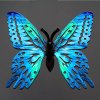 Wooden decoration butterfly blue 6 cm