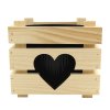 Dřevěný obal na květináč se srdcem, 17x17x15cm Český výrobek