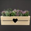 Wooden box cover with a heart, 52x21.5x17cm Czech product