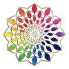 Dřevěná dekorace mandala duhová 9 cm