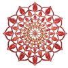 Dřevěná dekorace mandala červená 9 cm