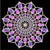 Dřevěná dekorace mandala barevná 9 cm, topol překližka, chráněná dílna AMADEA