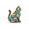 Farbige Holzbrosche - Katze, 6x5 cm