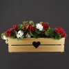 Wooden chest with a natural heart, inside with black foil, 62x21.5x17cm, Czech product