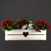 Wooden box with a white heart, inside with black foil, 62x21.5x17cm, Czech product
