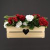 Wooden chest with a natural heart, inside with black foil, 52x21.5x17cm, Czech product